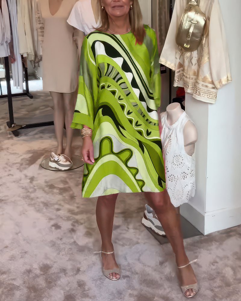 Ilona™ | Elegantti mekko pyöreällä kaula-aukolla