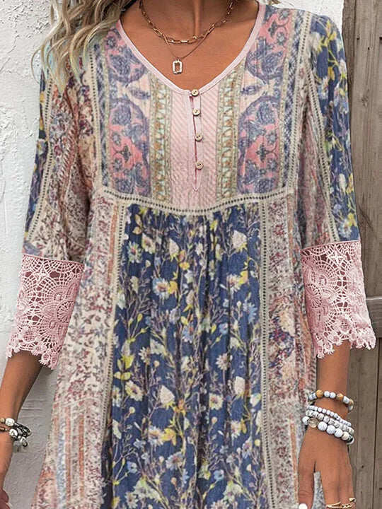 Frida™ | Boho-mekko pitsiyksityiskohdilla