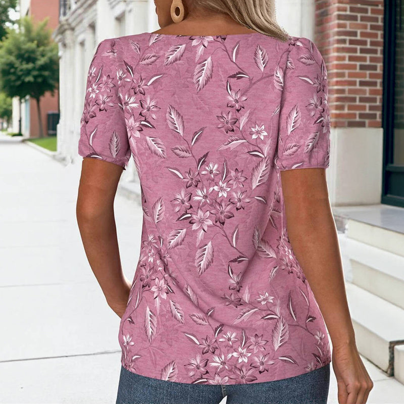 Laura™ | Vintage-tyylinen kukkakuvioitu T-paita