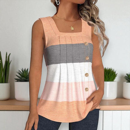 Leonora™ | Vapaamuotoinen Väriblokki Tank Top