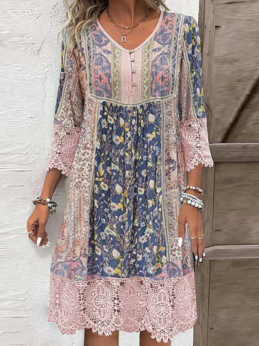 Frida™ | Boho-mekko pitsiyksityiskohdilla