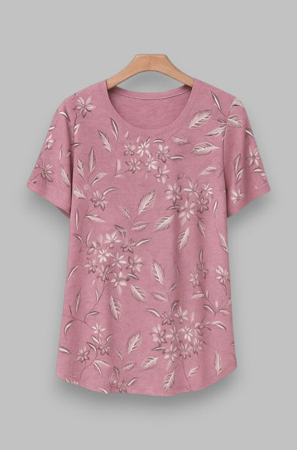 Laura™ | Vintage-tyylinen kukkakuvioitu T-paita