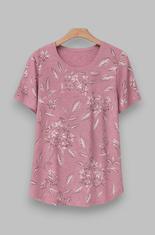 Laura™ | Vintage-tyylinen kukkakuvioitu T-paita