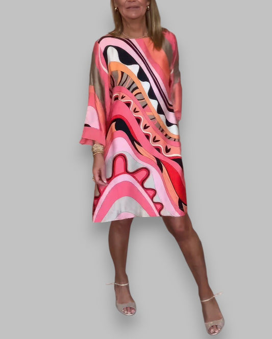 Ilona™ | Elegantti mekko pyöreällä kaula-aukolla